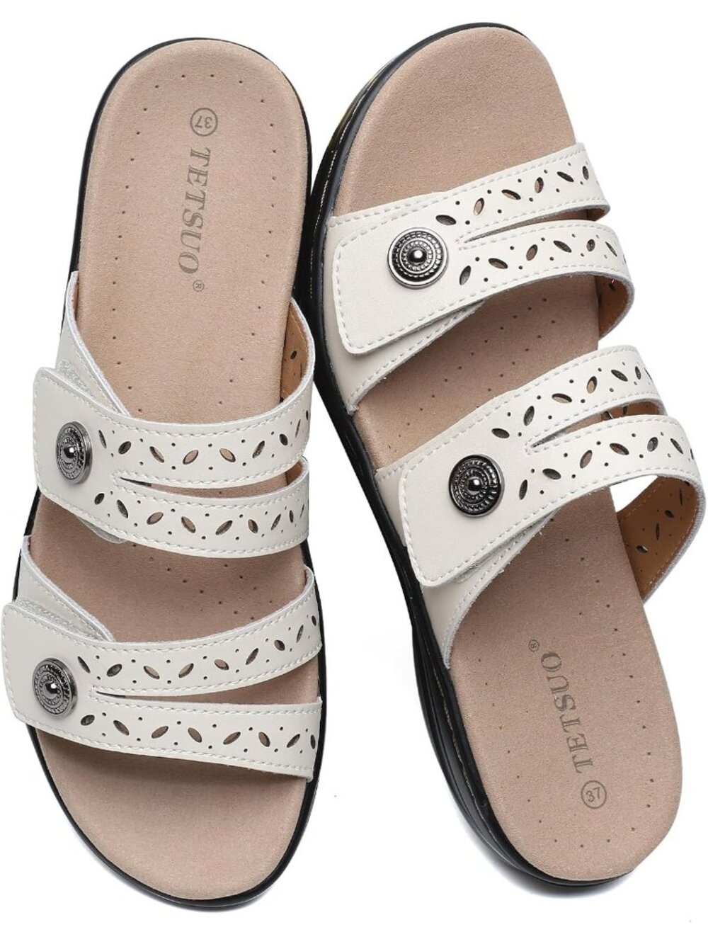 Women's Flat Sandals Dressy Summer Apricot Open Toe Walking Sandal Arch Support